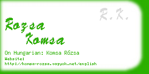 rozsa komsa business card